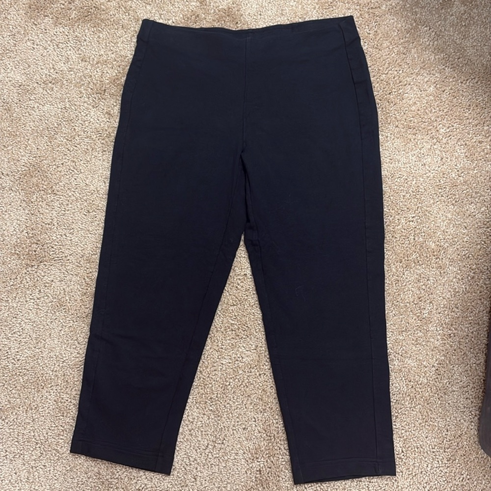 Purejill slim leg cropped black pants sz small s
